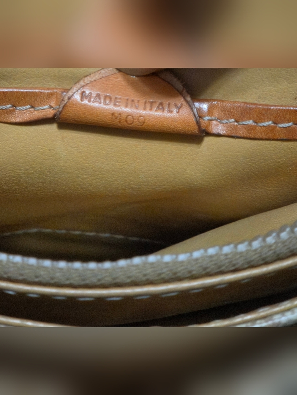 CELINE Macadam Brown Leather Trim Crossbody Shoulder Purse Bag PVC Canvas Beige - Picture 7 of 16